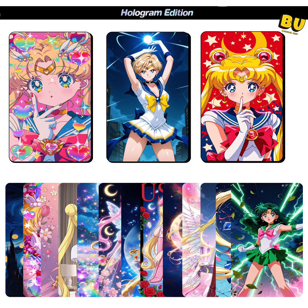 [ส่งฟรี] สติกเกอร์สำหรับติดบัตร ATM BTS VISA MRT อื่นๆ [ ลาย : Sailor Moon ] กันน้ำ วัสดุพรีเมี่ยม : BU