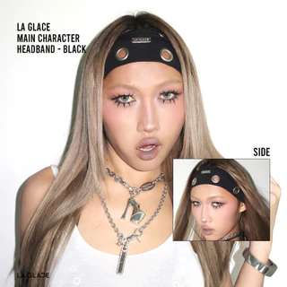 La Glace Main Character Headband|ผ้าคาดผมลากลาส 2สไตล์ สีชมพู&สีดำ ที่คาดผมแฟชั่น ที่คาดผม ผ้าคาดผม