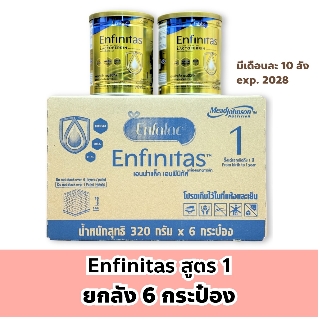 (มีเดือนละ 10 ลัง exp.มิย.71) Enfinitas สูตร 1 (เอนฟินิทัส) ยกลัง 6 กระป๋อง ขนาด 320 กรัม