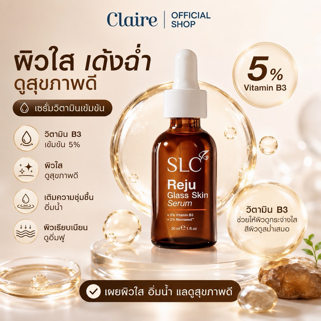 SLC Reju Glass Skin Serum (แบบขวด) 30 ml.