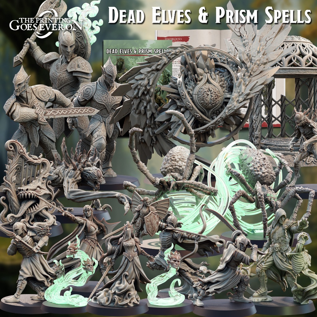 Dead Elves and Prism Spells : Collection : Miniature Resin โมเดลบอร์ดเกม ผลิตตามสั่ง DnD Tabletop Class
