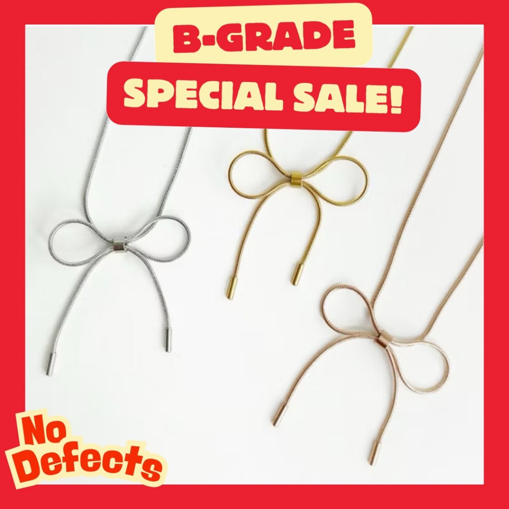 {B-Grade} Orachat | Bowie ribbon 14k necklace. (สร้อยคอตัวเรือนสแตนเลส)