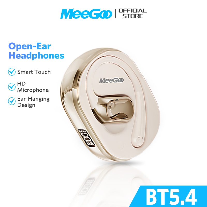 MEEGOO หูฟังบลูทูธ 5.4 08 Hifi Bluetooth ตัดเสียงรบกวน ENC สําหรับเล่นกีฬา จอแสดงผลดิจิตอล กันน้ำ