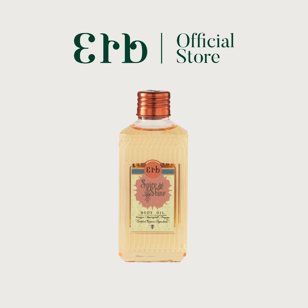 Erb Spice and Shine Dry Oil 100ml. Ginger Oil บอดี้ออยขนาดพกพา กลิ่นหอม สดชื่น