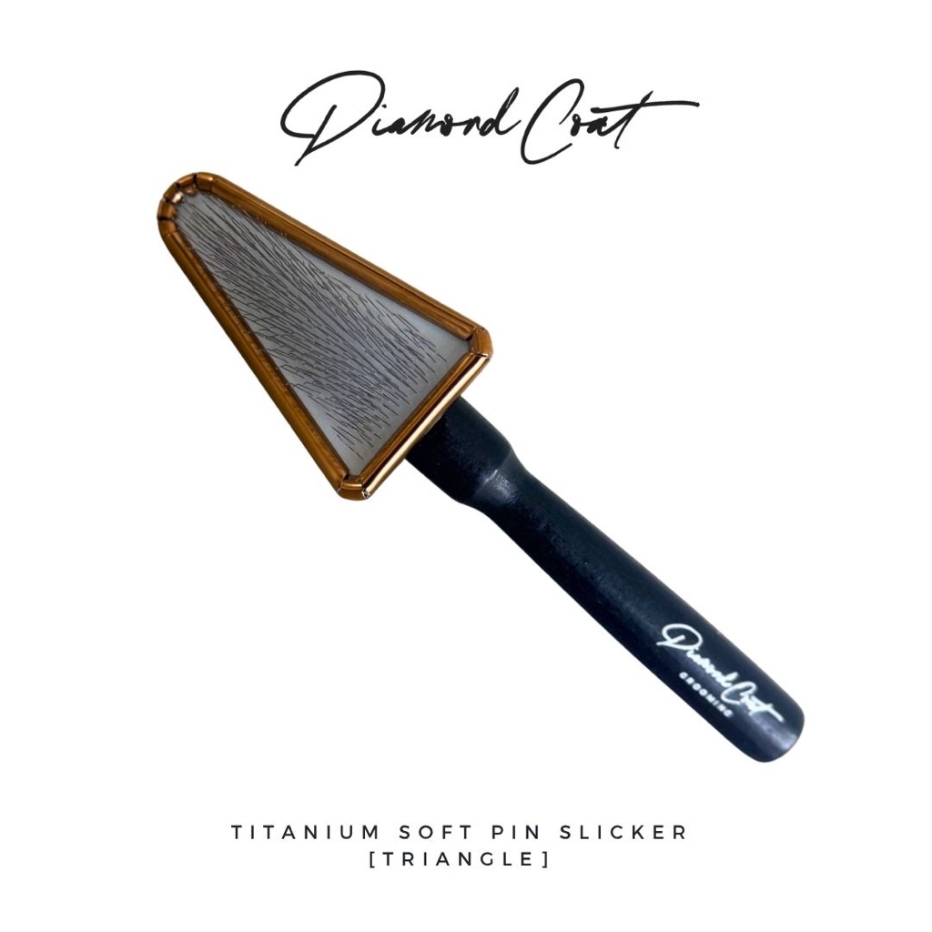 Diamond Coat by Barfbox แปรงขนลวดสำหรับสุนัขและแมว ทรงสามเหลี่ยม ขนลวดทำจากส ตนเลสแท้นำเข้าจากญี่ปุ่น