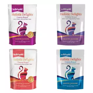【1ซอง】อาหารเปียกแมว Solid Gold Holistic (EXP11/26) Delights Creamy Bisque Turkey Tuna Chicken Salmon