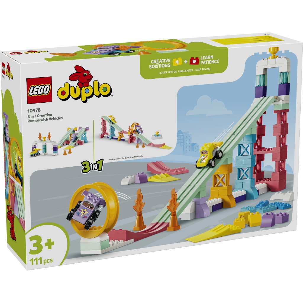 LEGO DUPLO Town ‏10478 منحدرات إبداعية 3 في 1 مع سيارات (111 قطعة) — صورة 3
