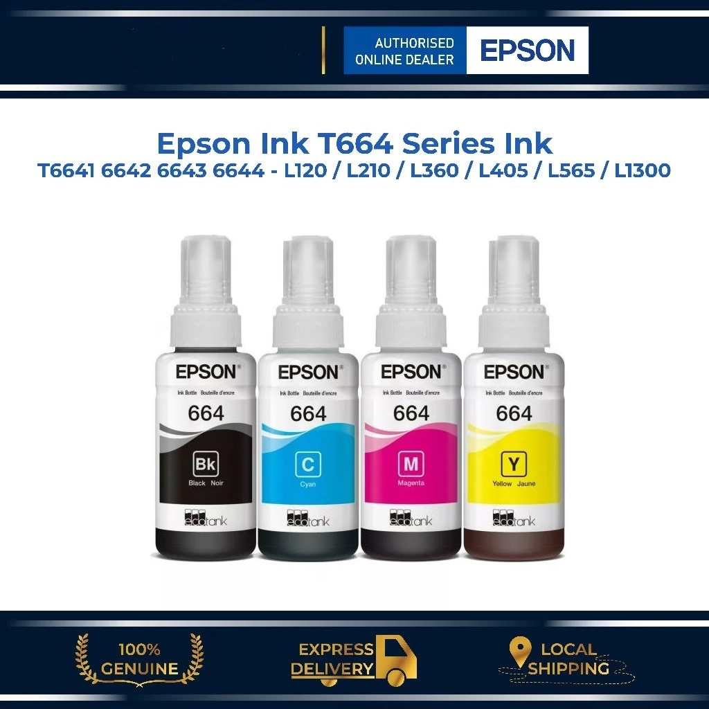 หมึก Epson 664 ใช้สำหรับเอปสันL-Series รุ่นL360/L220/L210/L120/L1300/L405