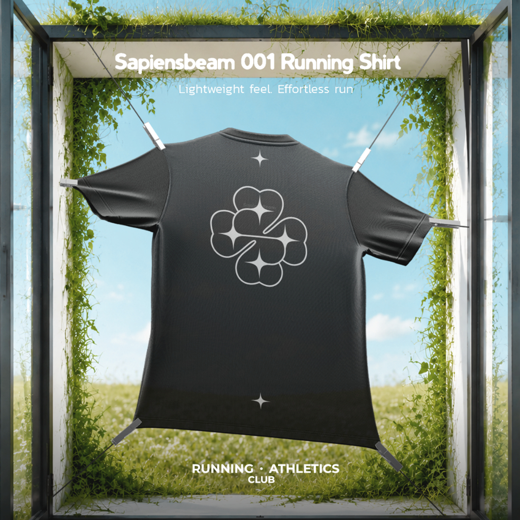 [ Sapiensbeam 001 ]  เสื้อวิ่ง Running Shirt Reflective Back ระบายอากาศดี แห้งไว
