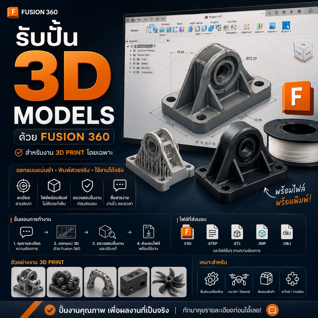 บริการปั้น 3D Models สำหรับงาน 3D Print Prototype DIY IoT ESP32 Project