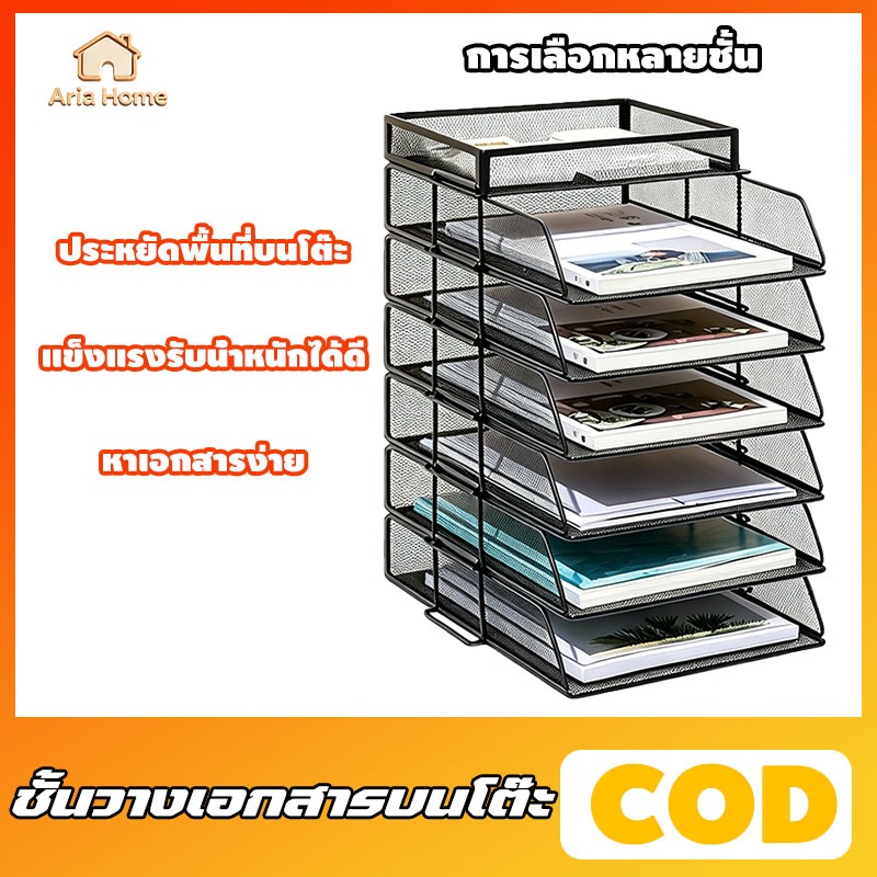 ชั้นวางเอกสาร เดสก์ท็อป ชั้นวางแฟ้ม A3/A4 ชั้น 1-7 พื้นที่จัดเก็บ วางแฟ้มหรือหนังสือ ทนทานซ้อนอิสระ