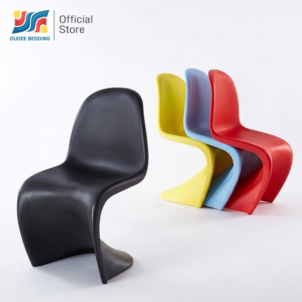 Dudee Bedding เก้าอี้ Panton Chair  ดีไซน์โมเดิร์น S-Chair พลาสติกหล่อชิ้นเดียว