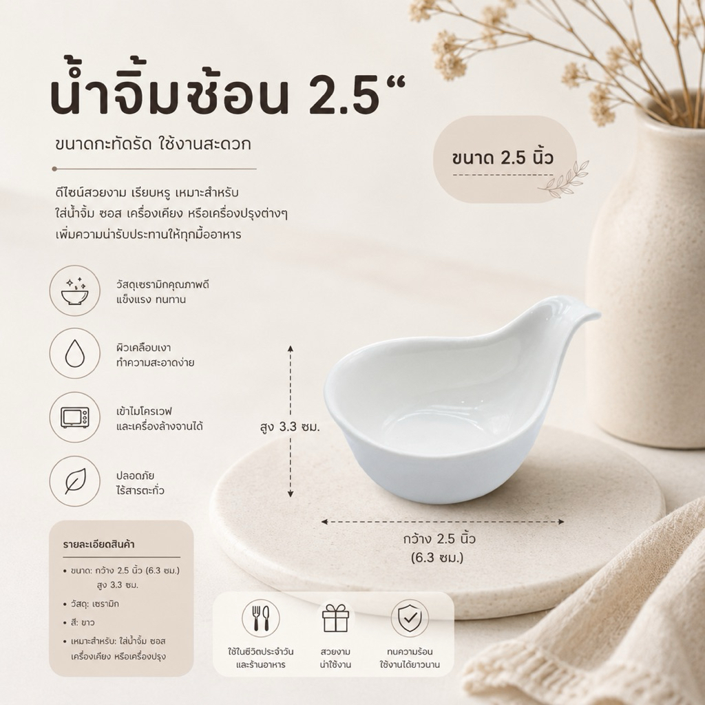 ถ้วยน้ำจิ้มฟรีสไตล์ รูปทรงสวย หลากหลายรูปแบบ ทนต่อความร้อน ใช้กับไมโครเวฟและเครื่องล้างจานได้