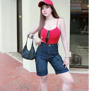 Cc jeans 015 กางเกงยีนส์ ยืด ขา3ส่วน คาร์โก้