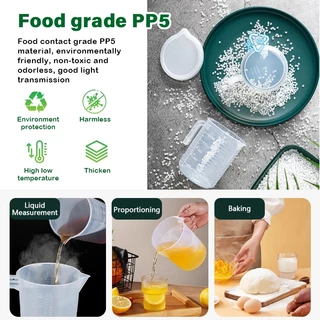 ถ้วยตวงพลาสติกใส 5000ml ทนความร้อน พร้อมฝาปิด ผลิตจาก PP เกรดอาหาร