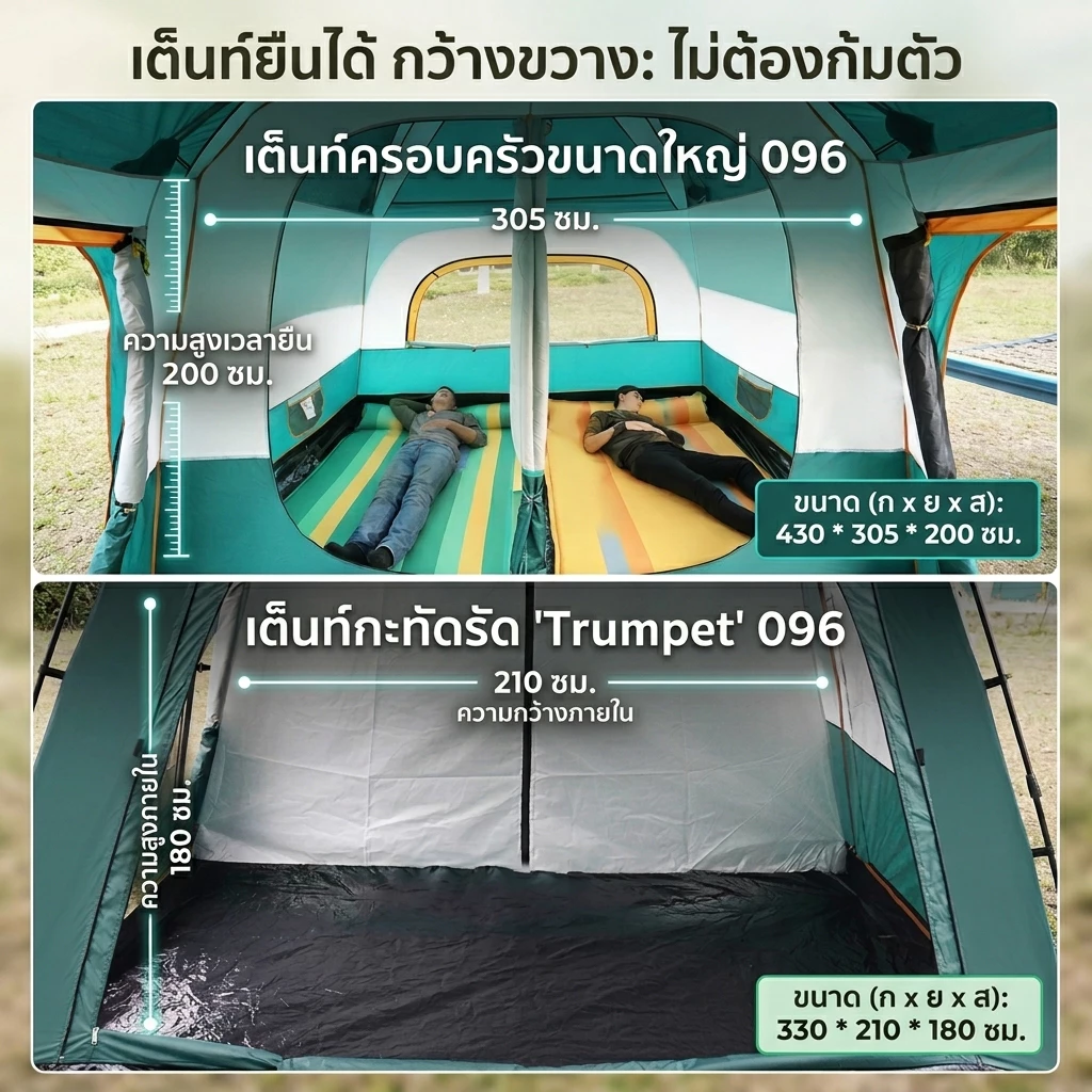Magic pocket เต็นท์ครอบครัว 8-12 คน กันแดดกันฝน มีตาข่ายกันยุง thumbnail 4