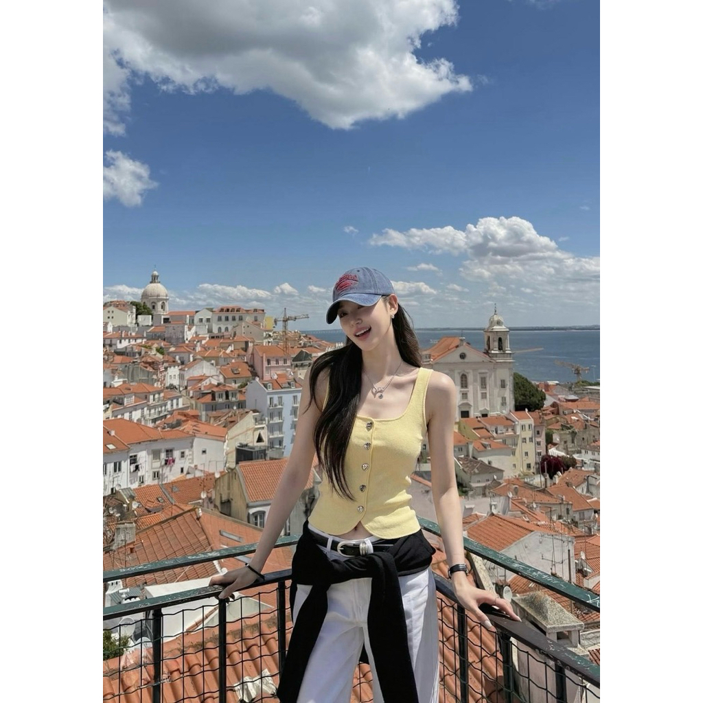 PICHA_BRAND : NEW BUTTON VEST TOPS เสื้อกล้าม