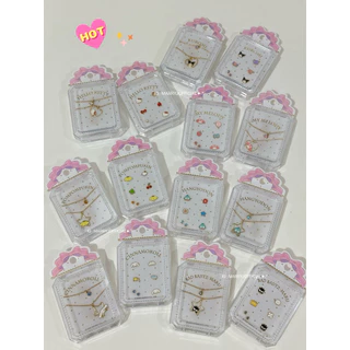 (พร้อมส่ง/ส่งไว💗) Sanrio Earrings & Necklace เซ็ทต่างหู / สร้อยคอ