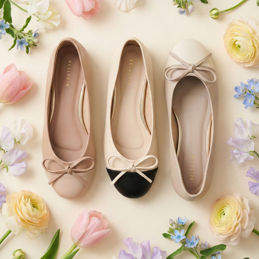 HaloBangkok รองเท้า Flat Shoes หนัง Pu Leather รุ่น LA39001
