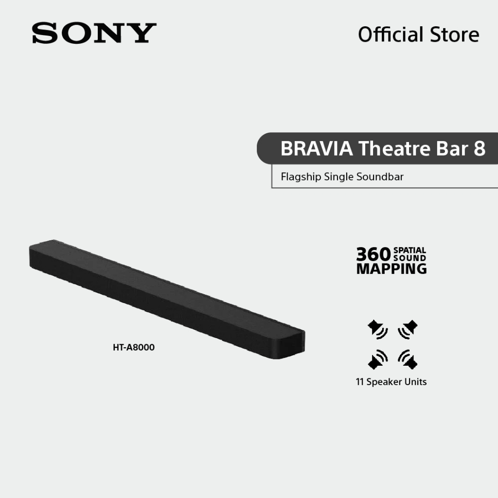 Sony Soundbar BRAVIA Theatre Bar 8 รุ่น HT- A8000 | 360 Spatial Sound Mapping | Dolby Atmos®