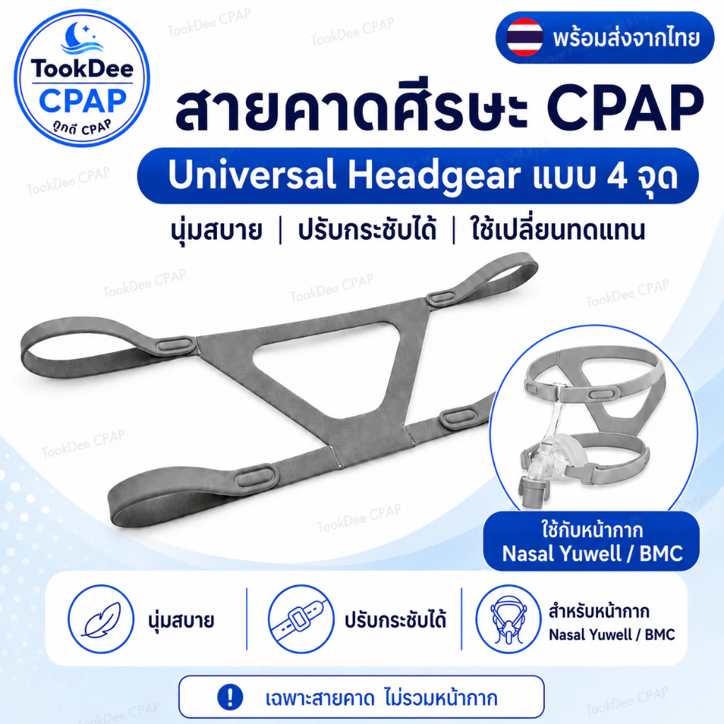 สายรัดหน้ากาก CPAP Nasal Mask Headgear สำหรับหน้ากาก Yuwell YN-02, BMC N2, Resmed ส่งจากไทย