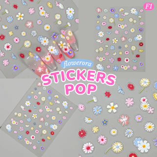 [6 ลาย] สติกเกอร์ดอกไม้ มีมิติ 5D Stickers Nail Pop สติกเกอร์ติดเล็บ ติดของใช้ ติดปุ๊บ น่ารักปั๊บ