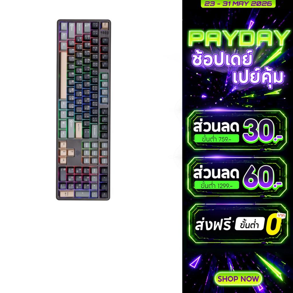 [รับประกัน 2 ปี] EGA คีย์บอร์ดเกมมิ่ง TYPE CMK7 เชื่อมต่อBT, wireless,สาย Mechanical Full  RGB CIY Switch 5 Pin ขนาด100%