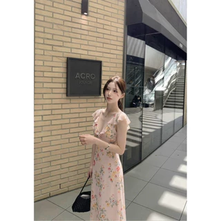 PICHA_BRAND : FLORAL SEASON SLIM DRESS( สินค้าจริงดูที่ VIDEO🔥🔥📌) ชุดเดรสยาวMaxi dress