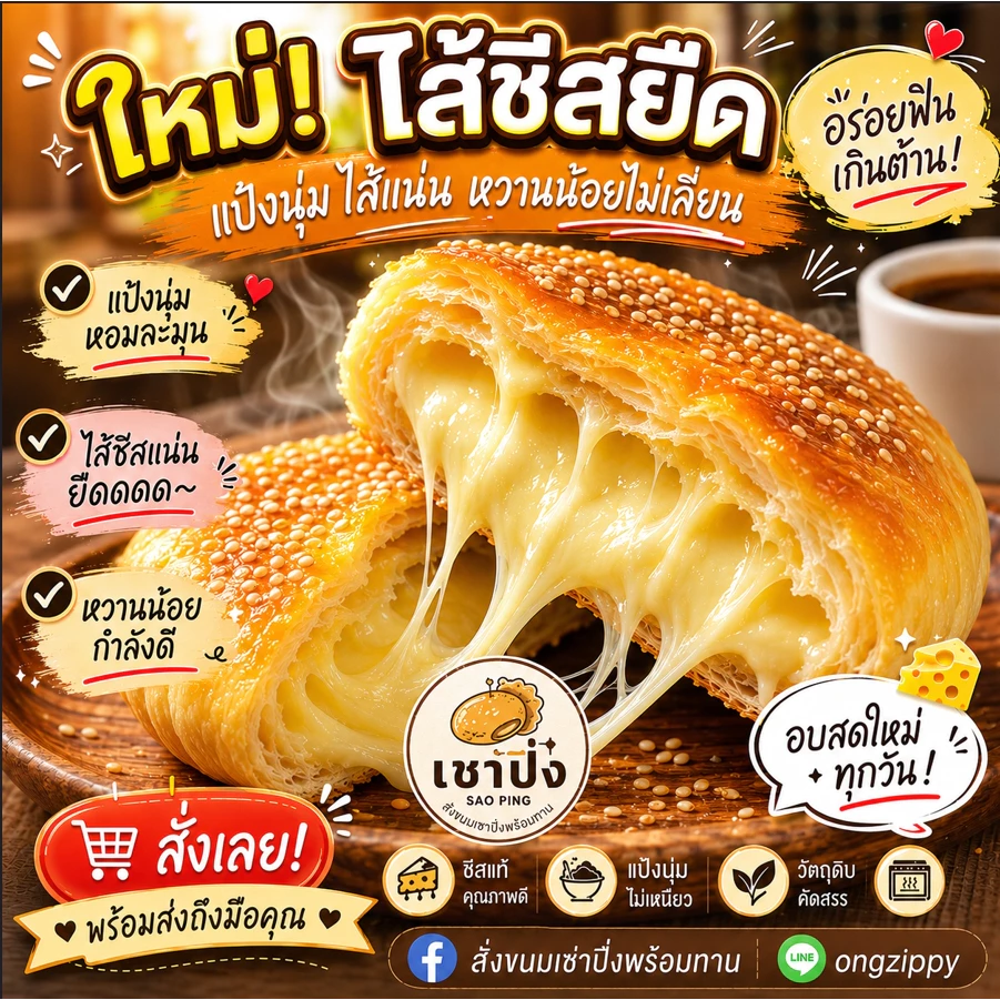 ใหม่!เซาปิ่งเปี๊ยะนุ่มลาวา สูตรเยาวราช 15 ปี ตัวแป้งทำจากมันเทศ เก็บได้นานเดือน อุ่นเวฟทานได้เรื่อยๆ