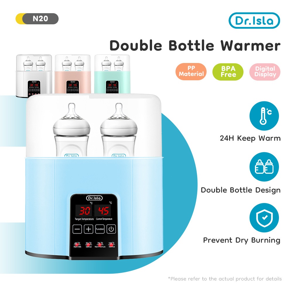 Dr.isla เครื่องนึ่งขวดนม เครื่องอุ่นนม 220ml ที่นึ่งขวดนม หน้าจอ LCD ตู้อบขวดนม BPA Free พร้อมฟังก์ชันนึ่งและต้ม N20