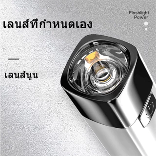 ไฟฉายอเนกประสงค์ ไฟฉาย LED แบบพกพา ชาร์จ USB ซูมได้ พร้อมตะขอ กันน้ํา สําหรับตั้งแคมป์