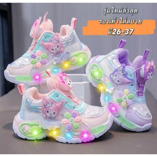 New!!{มีไซส์26-37}รองเท้าผ้าใบเด็กผู้หญิง ลายน่ารักงานนุ่มใส่สบาย ระบายอากาศดี น้ำหนักเบา พื้นกันลื่น พร้อมส่ง A773