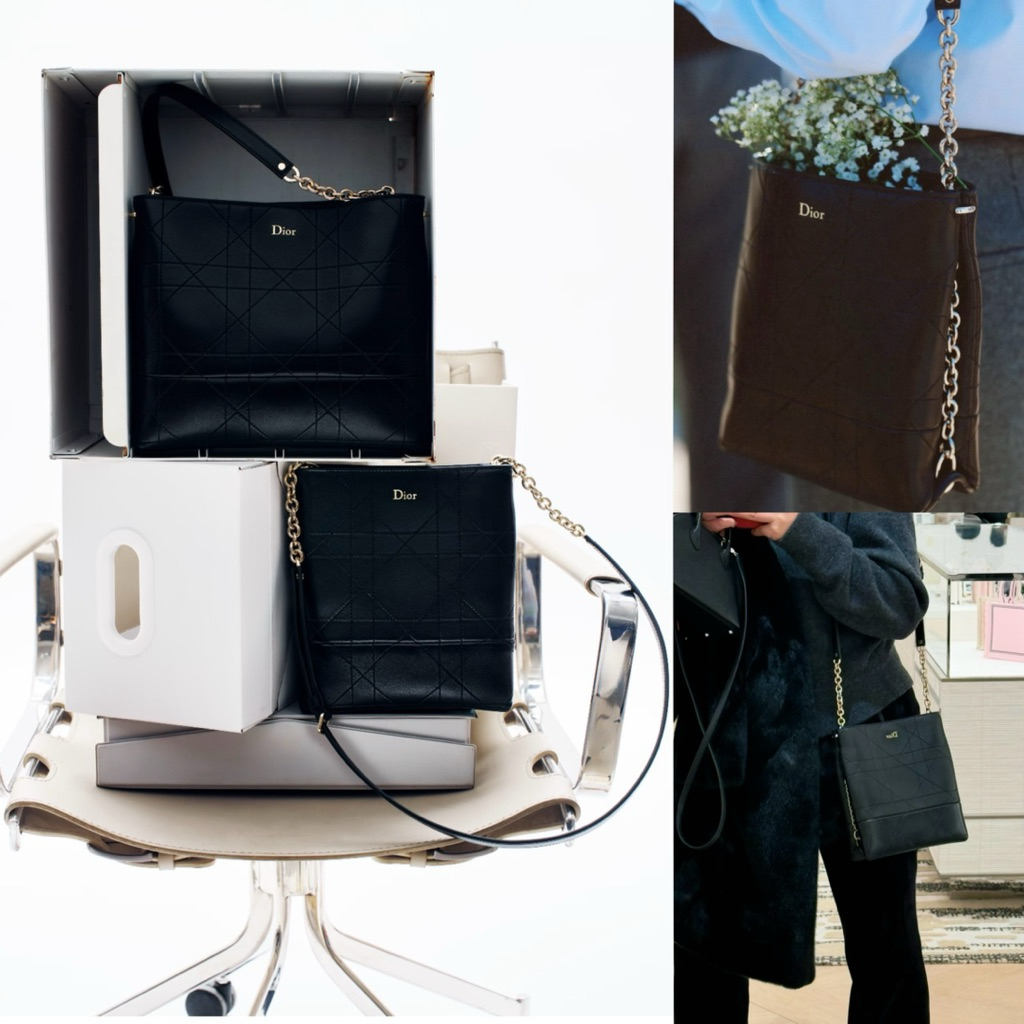 🧡 100% ของแท้ CD Trianon หวายลายสก๊อตหนังแกะวัสดุกระเป๋าสะพาย 👜
