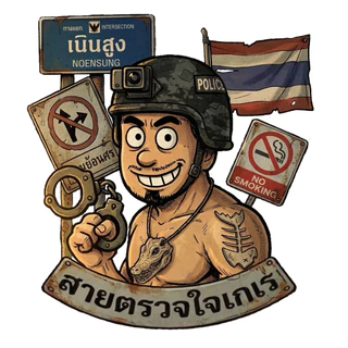 สติกเกอร์สายตรวจใจเกเรชุด2ชิ้น
