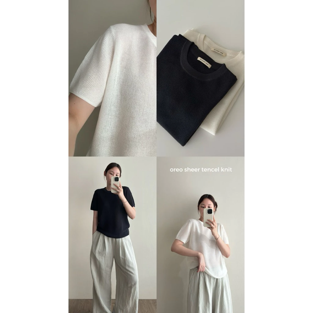 FADTHINGS : Oreo sheer tencel knit 🥛🍪