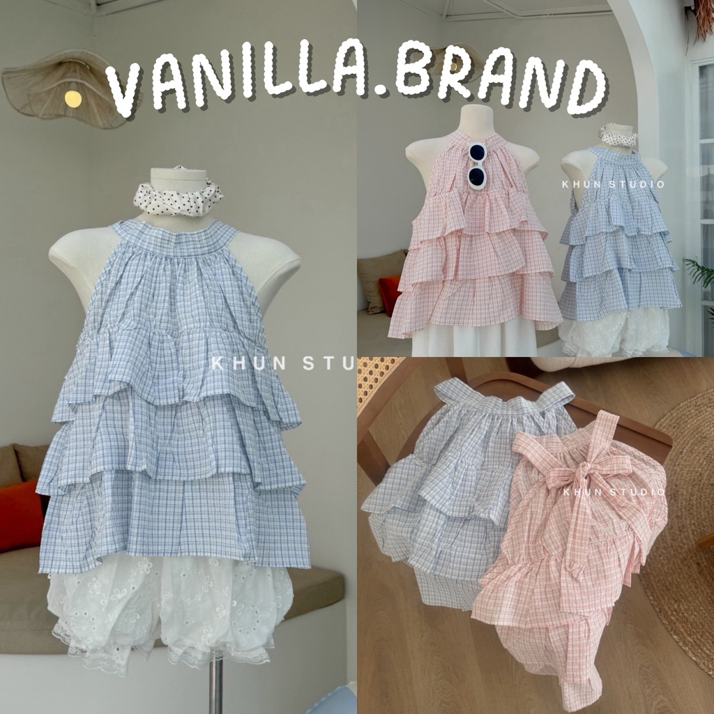 เสื้อแขนเว้า แต่งระบาย  -kn / VB0579