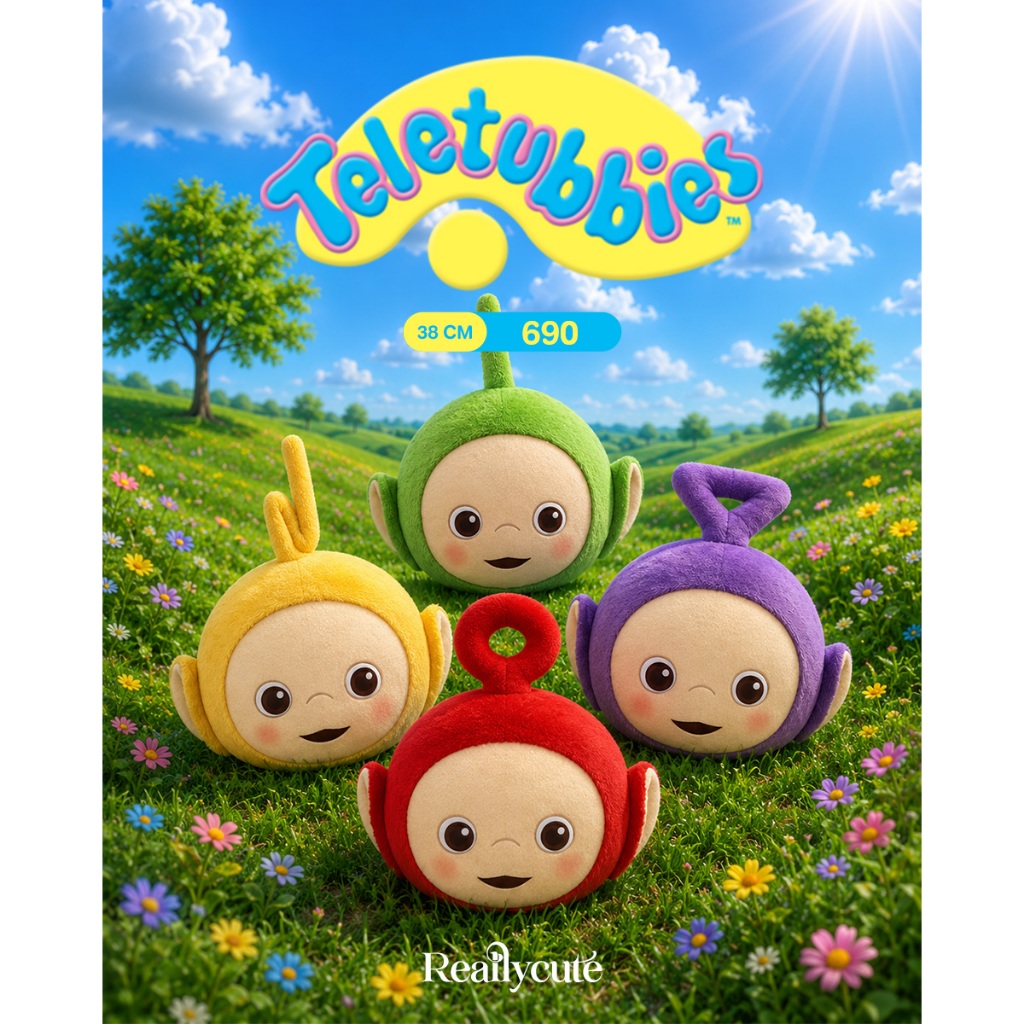 หมอนอิงเทเลทับบี้ 38cm (Teletubbies Cushion) หมอนหนุนหน้ากลมผ้านุ่มพรีเมียม ทิงกี้วิงกี้ ดิปซี่ ลาลา โพ
