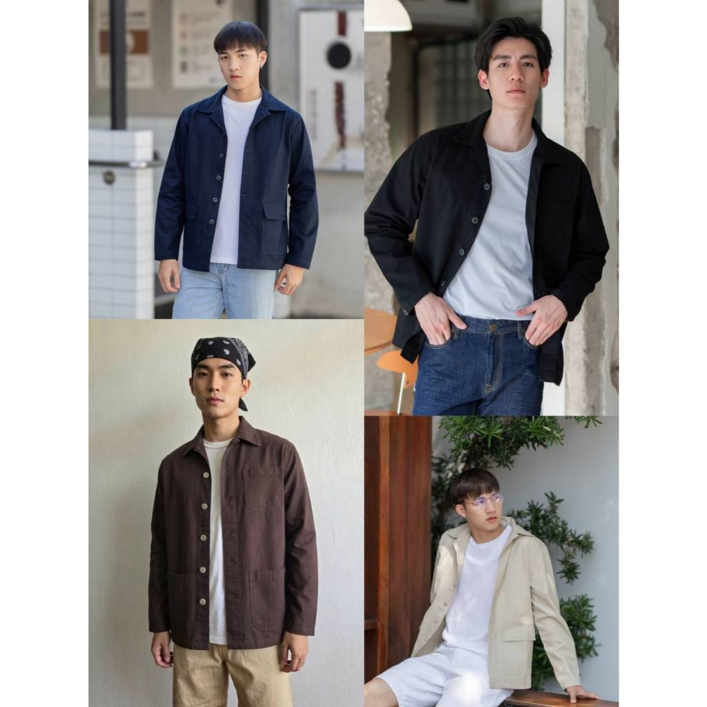Prosaic Cotton Jacket เสื้อแจ็คเก็ตสไตล์ญี่ปุ่น"ผ้าเวสปอยธ์ฟอกนุ่ม" ผ้าไม่หนาไม่บาง สีเบสิคแมทช์ง่าย