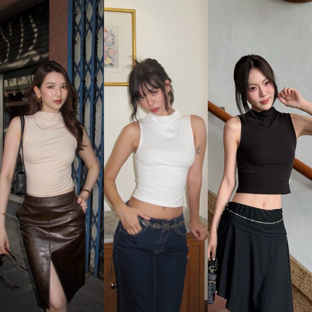 MALIMAYS - Hutton High-neck Top เสื้อแขนกุดคอปีน