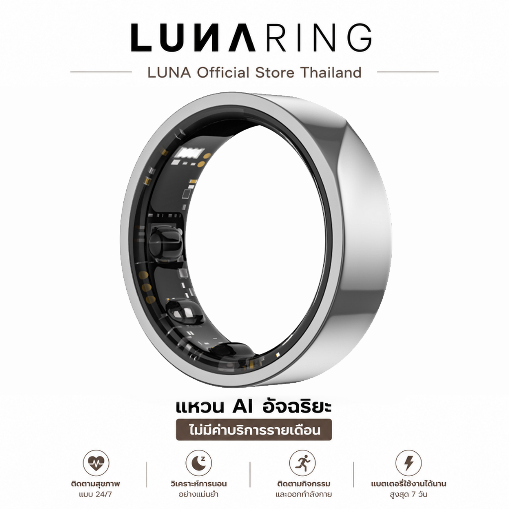 Luna Smart Ring 2 แหวนอัจฉริยะเพื่อสุขภาพระดับพรีเมียม - Stardust Silver