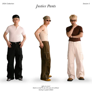 ZAMIO JUSTICE Pants กางเกงคาโก้ทรงกระบอกใหญ่