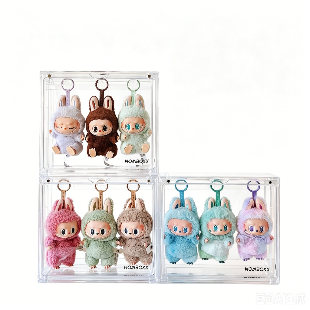 ส่งจากไทย ปกป้องสุดยอด ตู้โชว์Labubu โปร่งใสสูง แข็งแรงป้องกันรอย ตกแต่งมุมห้อง เก็บตุ๊กตาขนสัตว์ได้เป็นระเบียบ วางซ้อนไ