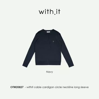 Withit cabel cardigan circle neckline long sleeve คาร์ดิแกนคอกลม - OTW20827