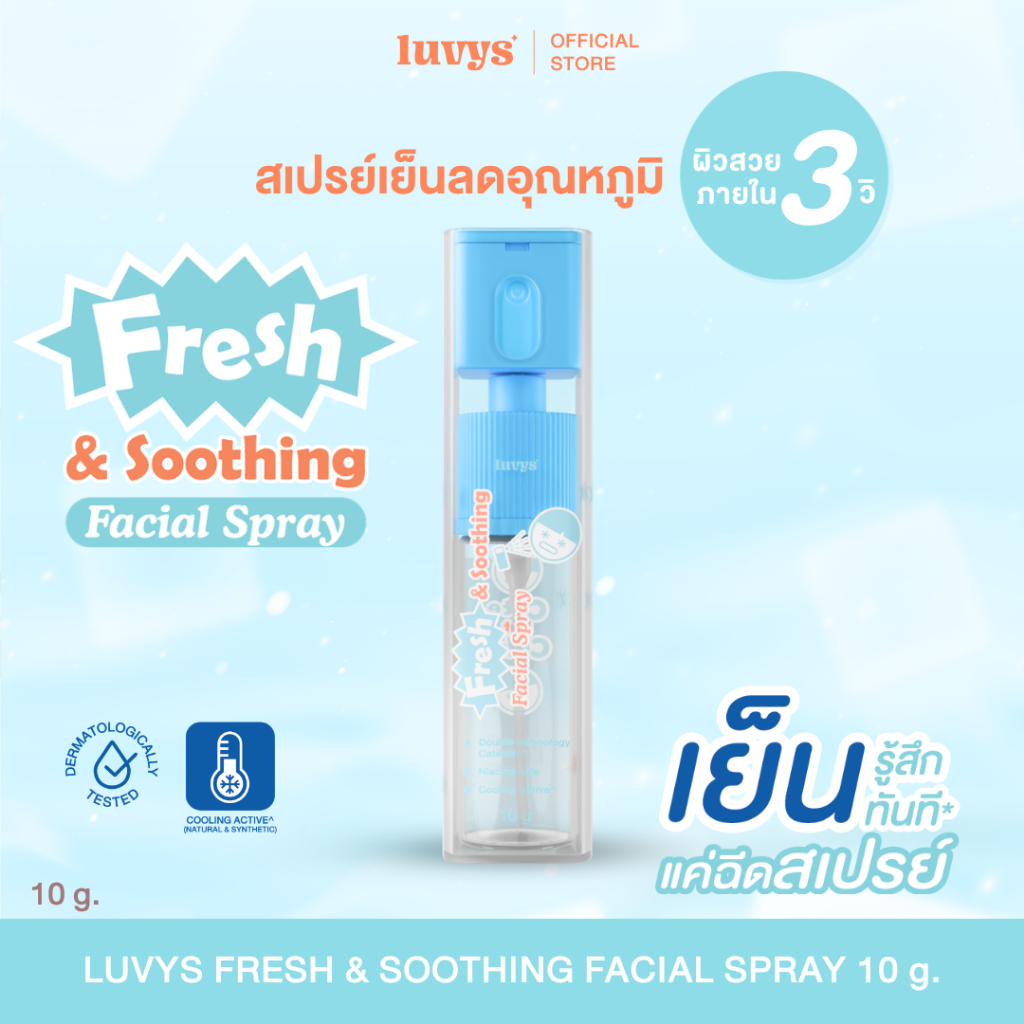 [NEW❄️] LUVYS Fresh&Cool Facial Spray สเปรย์เย็นสำหรับผิวหน้า ลดอุณหภมูิผิว ชุ่มชื้น คุมมัน