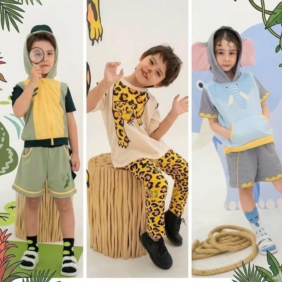 TW Baby - WJ04 - ชุดเด็ก unisex ลายสัตว์สุดเท่ มี เสือ จระเข้ และช้าง