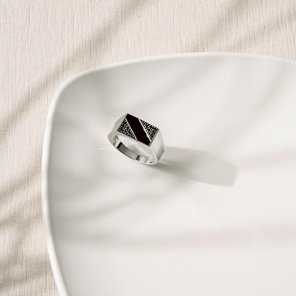 Ar-Kang Collection AKR966/AKR967/AKR968 แหวนหินแท้ Black Agate,Green Agate,Lapis (เงินแท้92.5%)