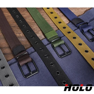 ผ้าใบ เข็มขัดผู้ชาย ประเภทการเจาะ ทนทาน เข็มขัด สำหรับเยาวชน ด้วย หัวเข็มขัดโลหะสแควร์