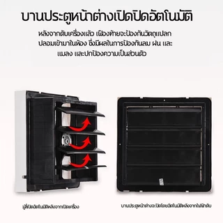 [มอเตอร์DCไร้แปรงถ่าน]8/12/15นิ้ว พัดลมดูดอากาศโซล่าเซลล์ ประสิทธิภาพสูงกันน้ำทนทานไร้เสียง พัดลมระบายอากาศ[รุ่นใส่ถ่าน]