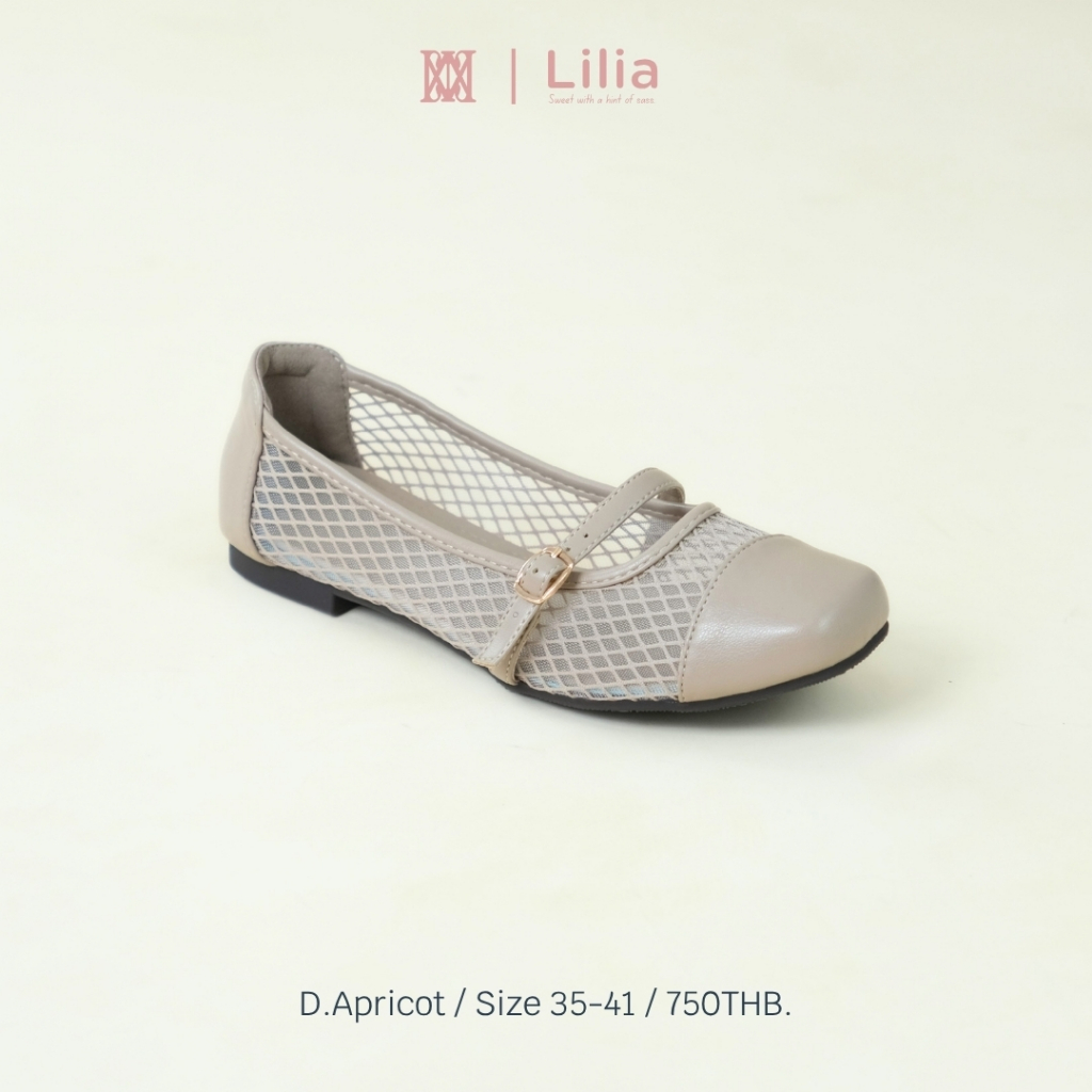 iamJinny JN179 รุ่น Lilia Mary Jane  สีครีมเข้ม
