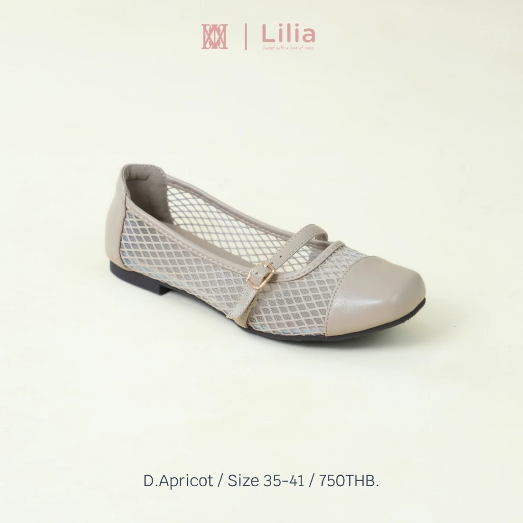 iamJinny JN179 รุ่น Lilia Mary Jane สีครีมเข้ม